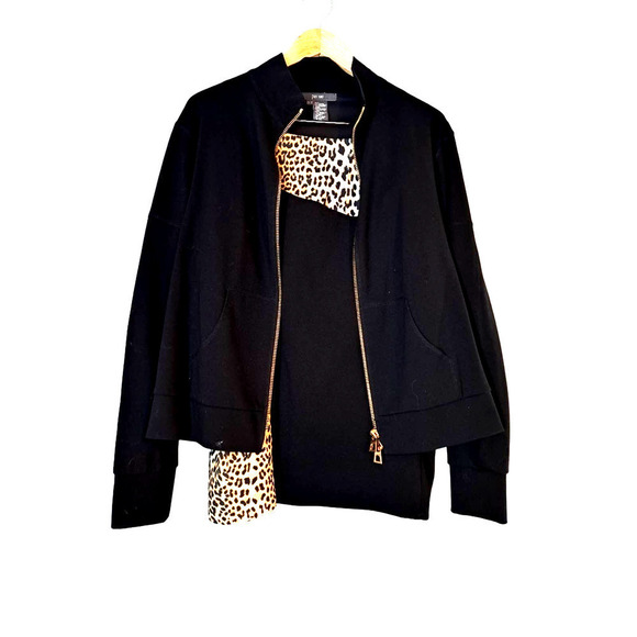 Per se animal print/black pencil skirt /jacket set NWOT - Picture 1 of 7
